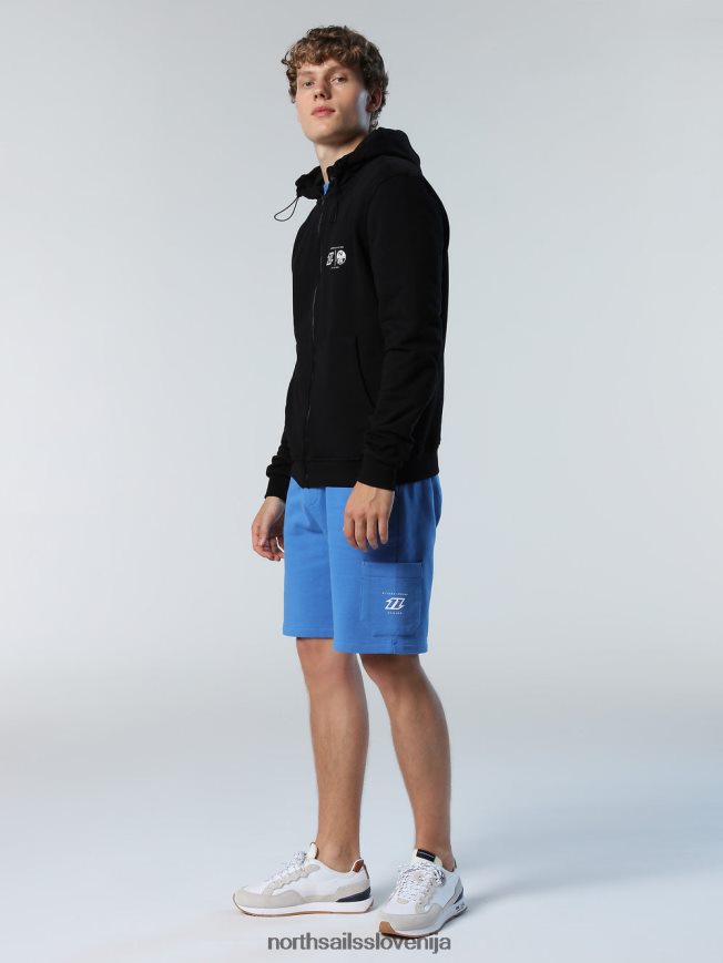 moški North Sails Črna pulover s kapuco s polno zadrgo kite oblačila ZBDXNV264