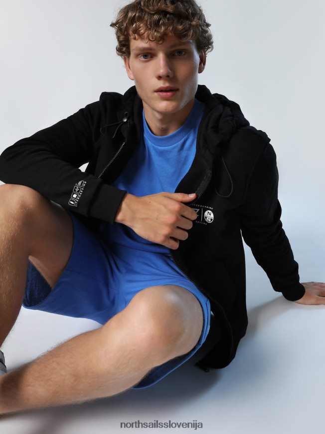 moški North Sails Črna pulover s kapuco s polno zadrgo kite oblačila ZBDXNV264