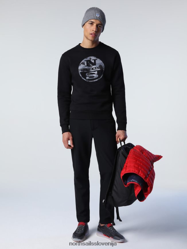 moški North Sails Črna pulover z maksi logotipom oblačila ZBDXNV951