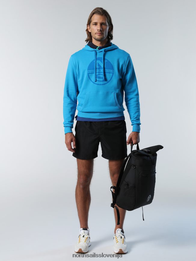 moški North Sails turkizna maxi pulover s kapuco z logotipom oblačila ZBDXNV300