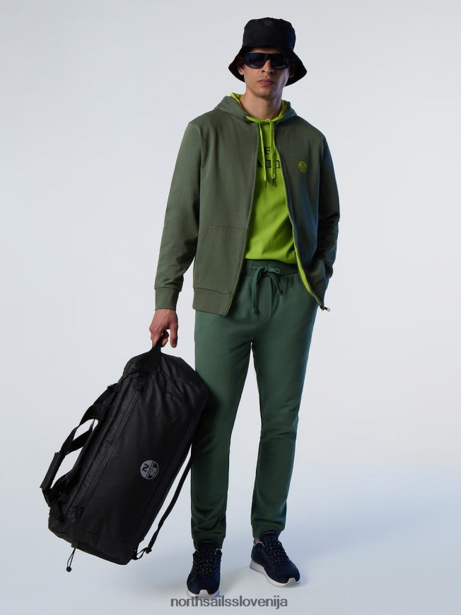 moški North Sails vojaško zelena pulover s kapuco s polno zadrgo oblačila ZBDXNV282