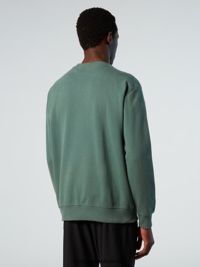 moški North Sails vojaško zelena pulover s potiskom na prsih oblačila ZBDXNV293