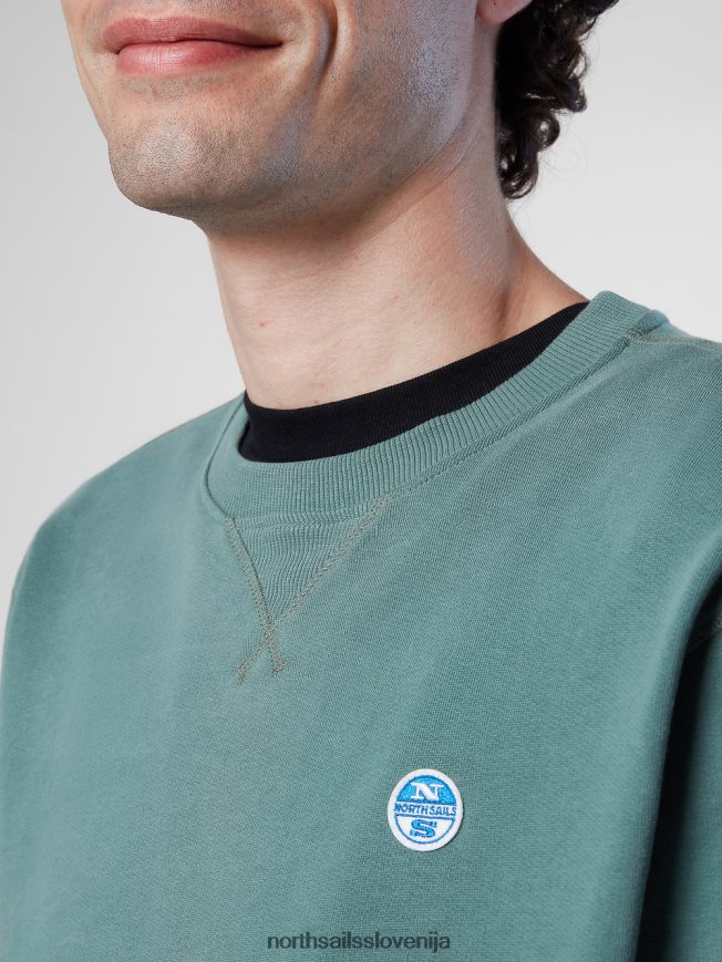 moški North Sails vojaško zelena pulover z logotipom oblačila ZBDXNV286