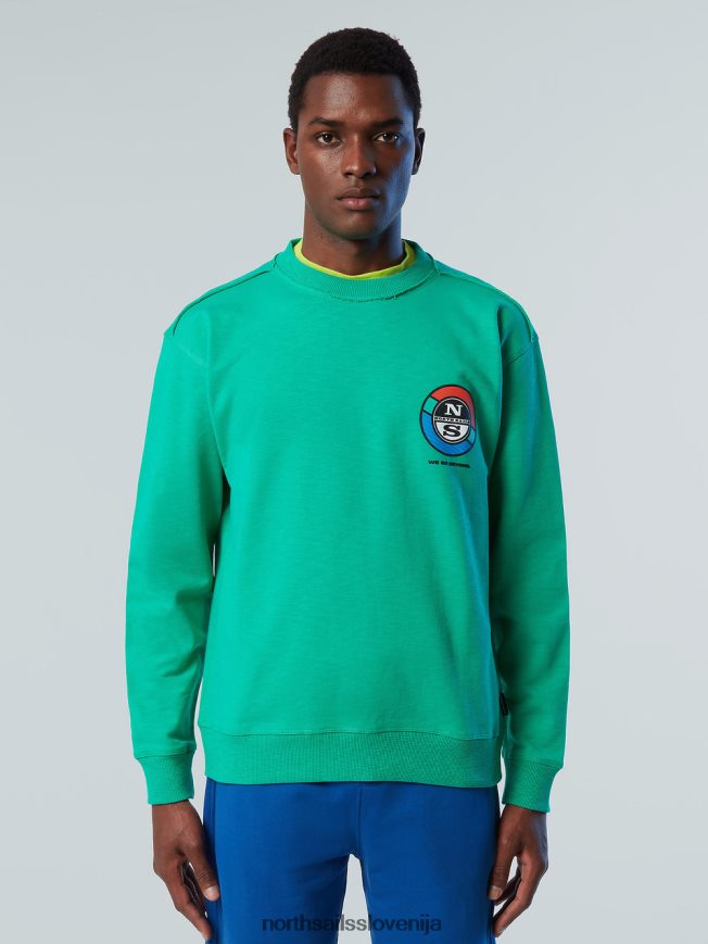 moški North Sails vrt zelen pulover z grafičnim potiskom oblačila ZBDXNV265