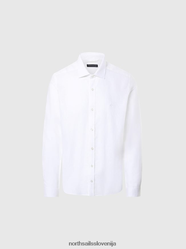 moški North Sails bela lanena srajca oblačila ZBDXNV221