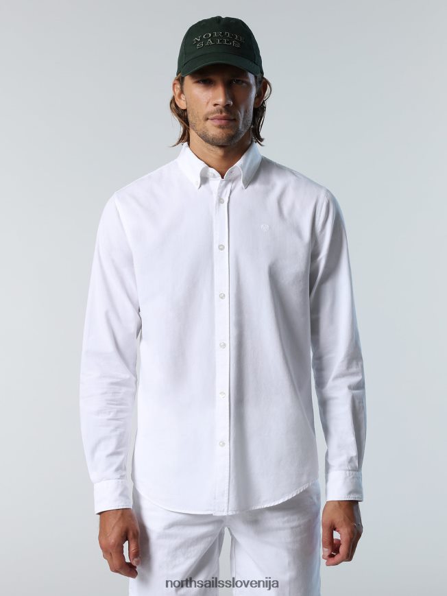 moški North Sails bela srajca iz gabardina oblačila ZBDXNV206