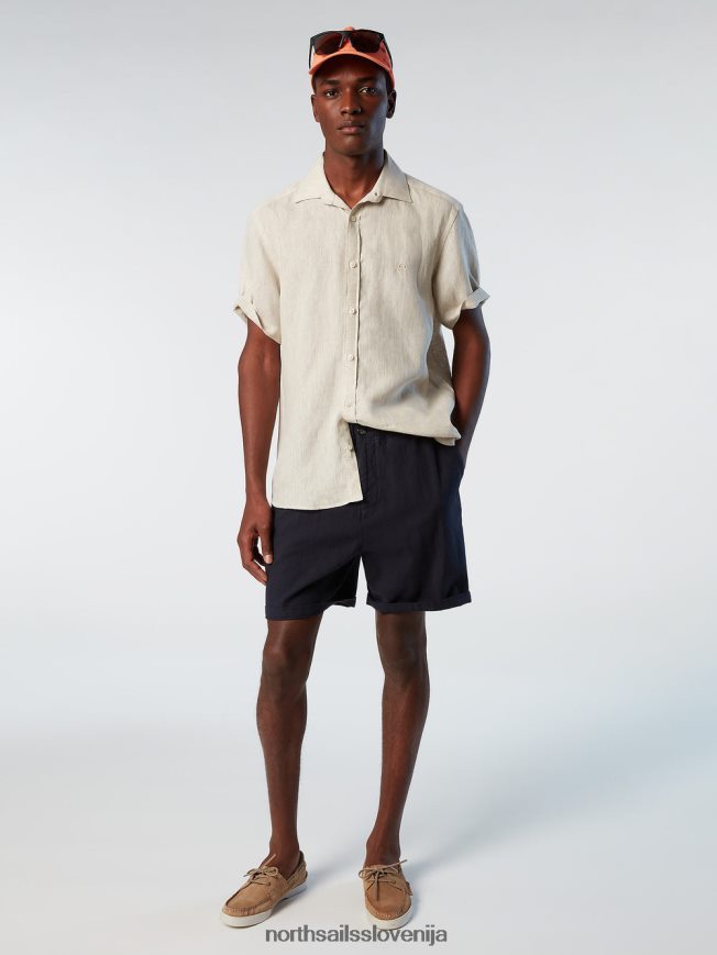 moški North Sails golobica lanena srajca s kratkimi rokavi oblačila ZBDXNV216