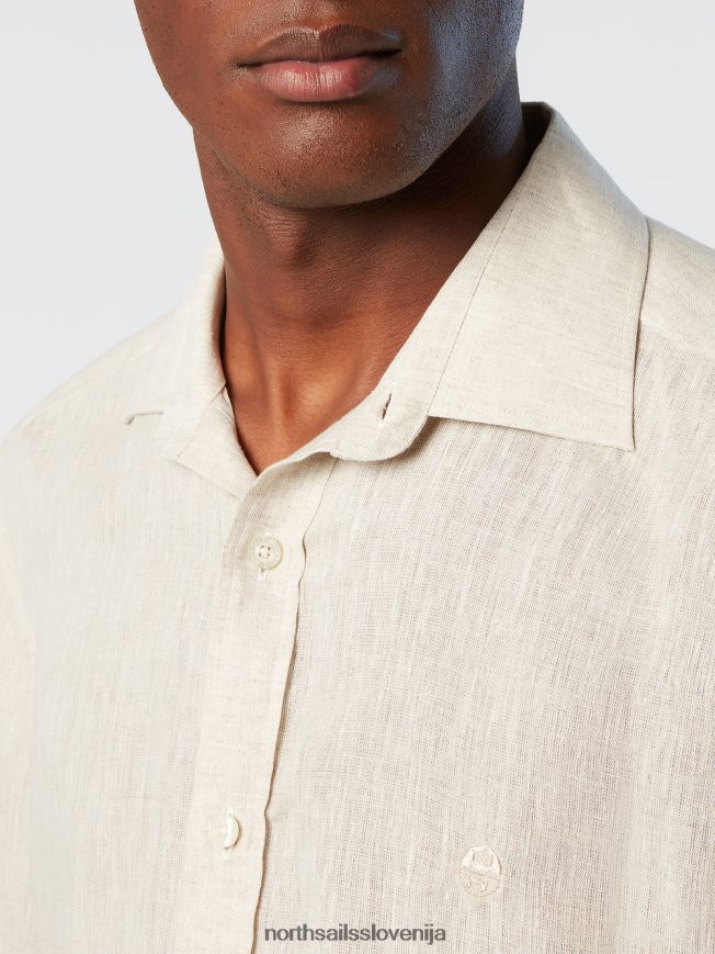 moški North Sails golobica lanena srajca s kratkimi rokavi oblačila ZBDXNV216