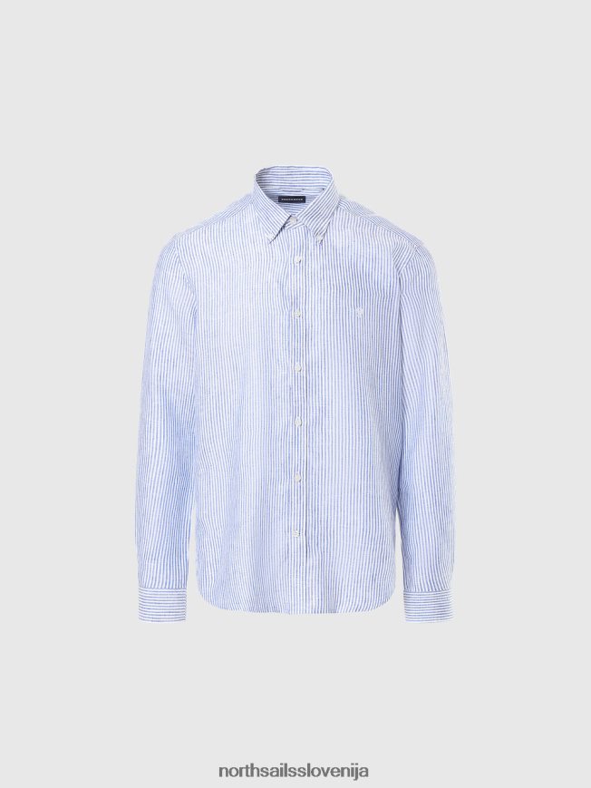 moški North Sails kombinacija 3 črtasta lanena srajca oblačila ZBDXNV231