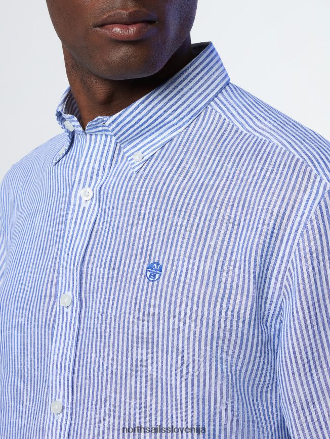 moški North Sails kombinacija 3 črtasta lanena srajca oblačila ZBDXNV231