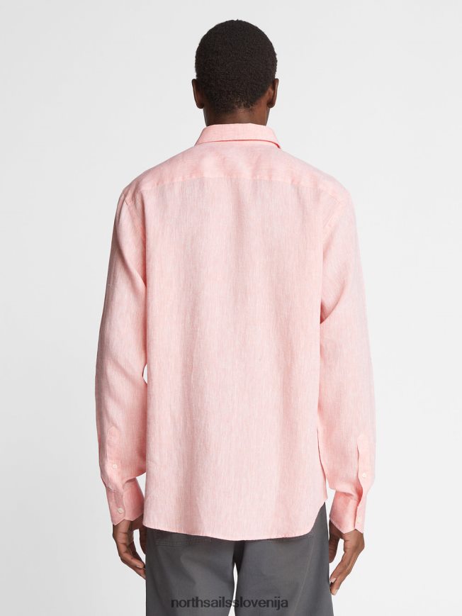 moški North Sails rdeča lanena srajca oblačila ZBDXNV1178
