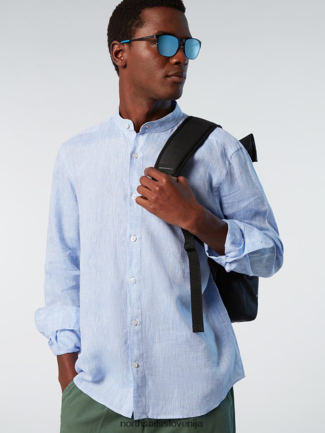 moški North Sails svetlo modra srajca z mandarinskim ovratnikom oblačila ZBDXNV235