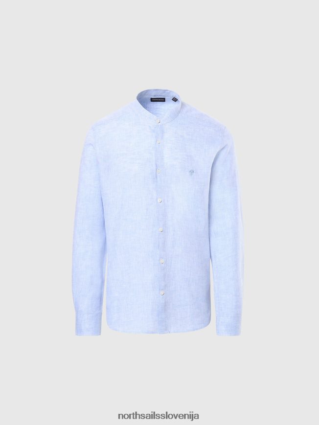 moški North Sails svetlo modra srajca z mandarinskim ovratnikom oblačila ZBDXNV235
