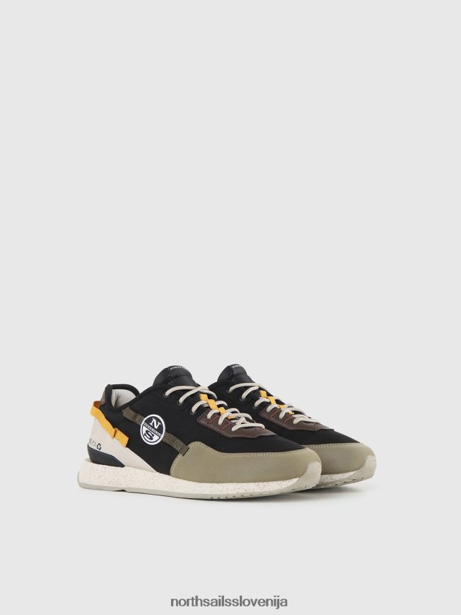 moški North Sails črna-kaki-večbarvna horizon shaft superge obutev ZBDXNV705