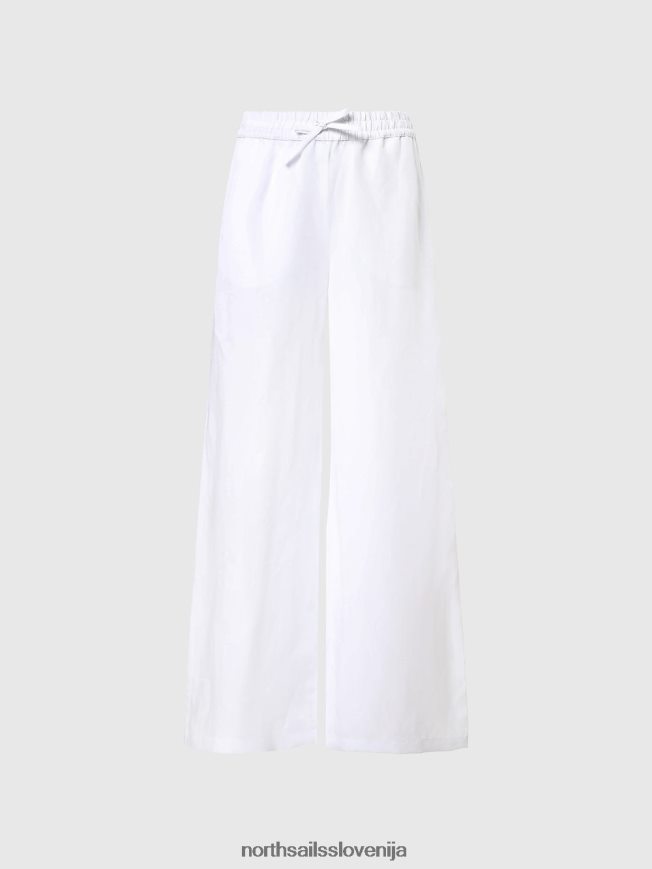ženske North Sails bela lanene in tencel hlače oblačila ZBDXNV608
