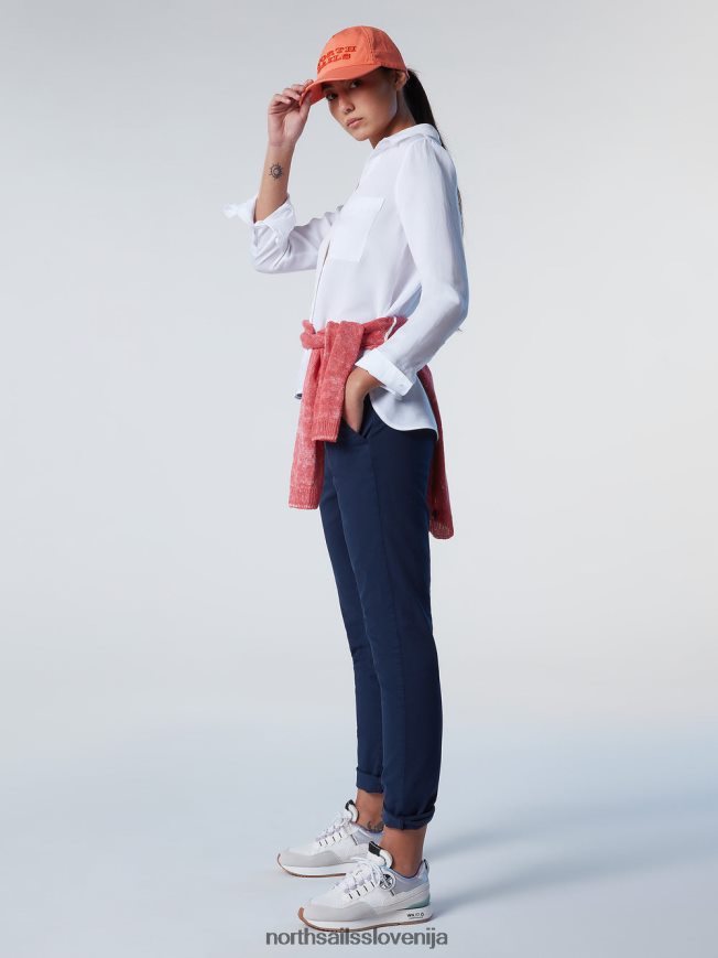 ženske North Sails mornarsko modra chinos hlače iz organskega bombaža oblačila ZBDXNV614