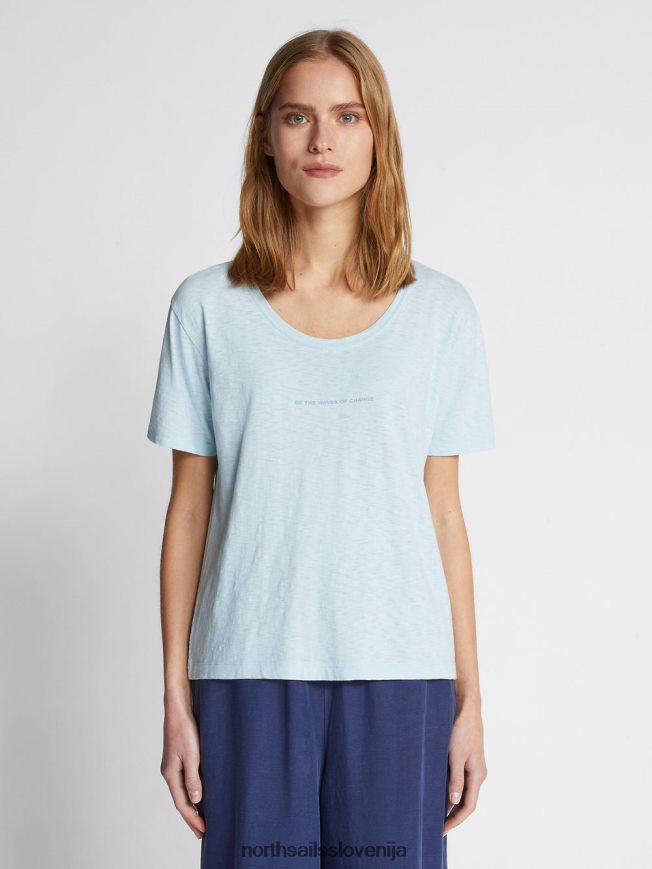 ženske North Sails hladno modra majica iz ekološkega džersija oblačila ZBDXNV1536
