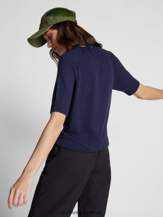ženske North Sails polnočno modra majica s kratkimi rokavi oblačila ZBDXNV1460