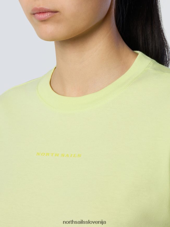 ženske North Sails svetlo žveplo majica iz organskega bombaža oblačila ZBDXNV554