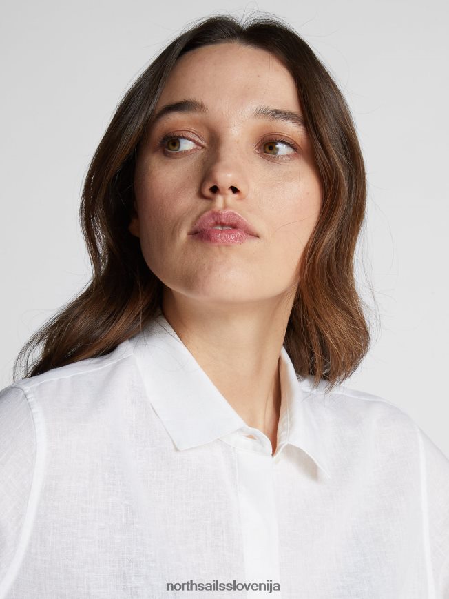 ženske North Sails bela obleka iz bombaža in lanu oblačila ZBDXNV1464