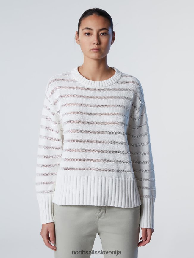 ženske North Sails alomandna krema črtast ovratnik oblačila ZBDXNV589