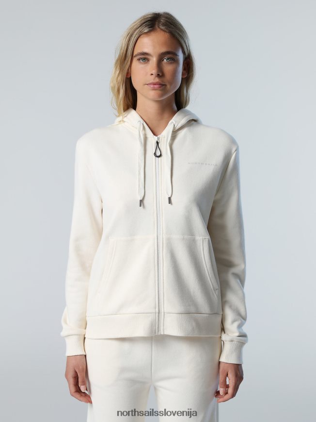 ženske North Sails alomandna krema pulover s kapuco s potiskom na prsih oblačila ZBDXNV602