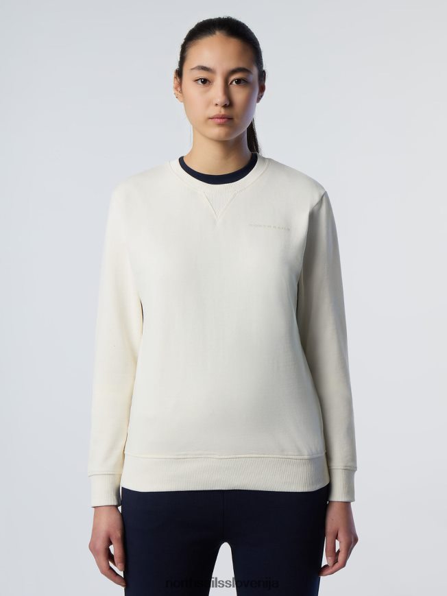 ženske North Sails alomandna krema pulover s potiskom na prsih oblačila ZBDXNV598