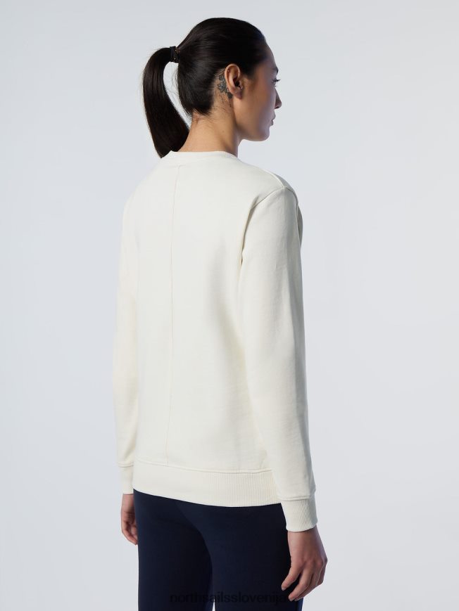 ženske North Sails alomandna krema pulover s potiskom na prsih oblačila ZBDXNV598