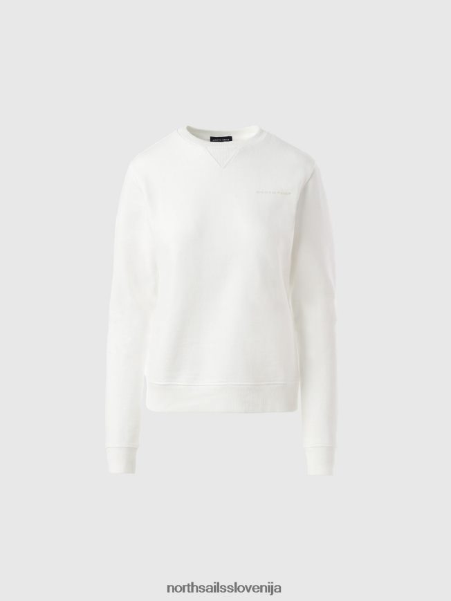 ženske North Sails alomandna krema pulover s potiskom na prsih oblačila ZBDXNV598
