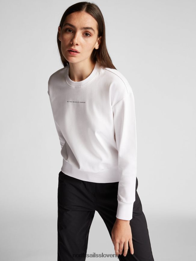 ženske North Sails bela pulover z napisom oblačila ZBDXNV1487