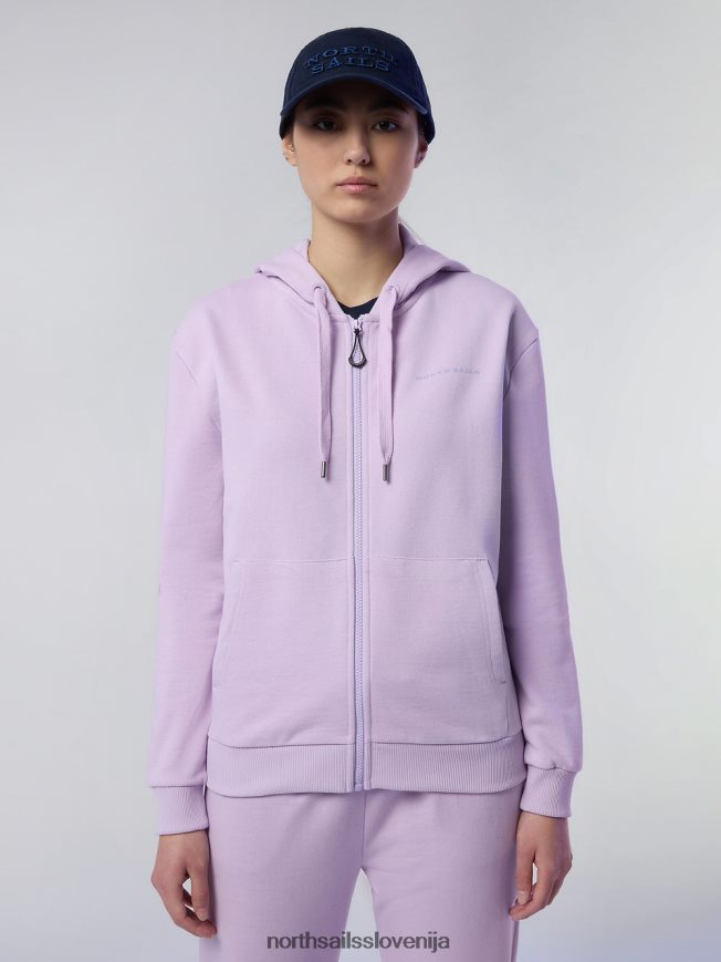 ženske North Sails lila cvetenje pulover s kapuco s potiskom na prsih oblačila ZBDXNV604