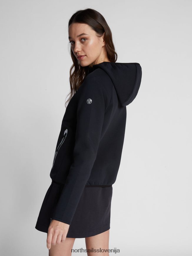 ženske North Sails Črna recikliran potapljaški pulover oblačila ZBDXNV1532