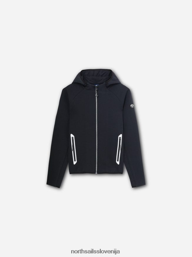 ženske North Sails Črna recikliran potapljaški pulover oblačila ZBDXNV1532