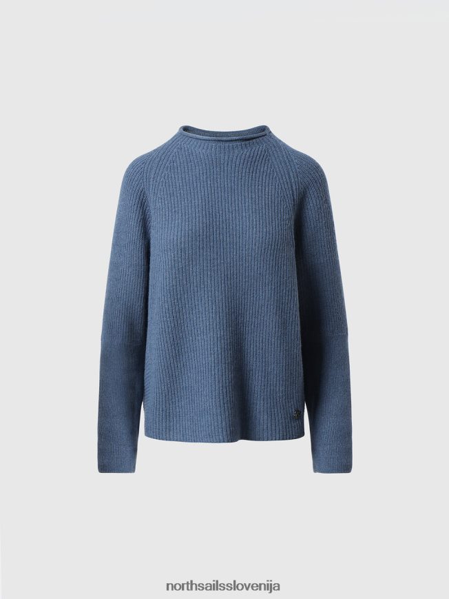 ženske North Sails kitajsko modra pulover z zavihanim vratom oblačila ZBDXNV1395