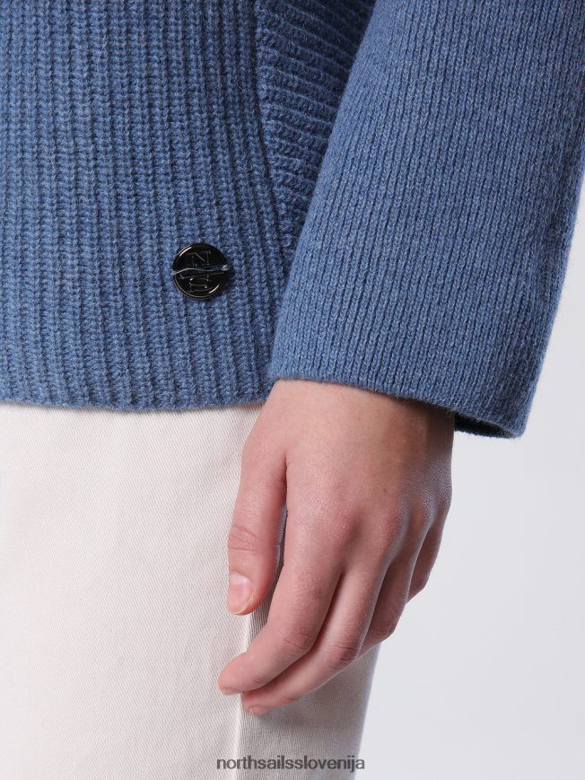 ženske North Sails kitajsko modra pulover z zavihanim vratom oblačila ZBDXNV1395