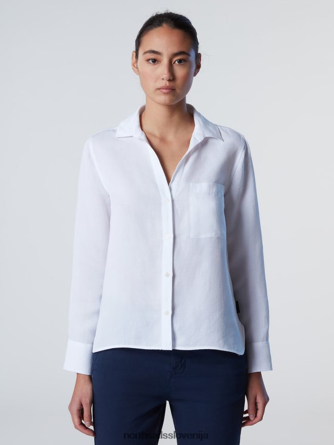 ženske North Sails bela bluza iz lanu in tencela oblačila ZBDXNV579