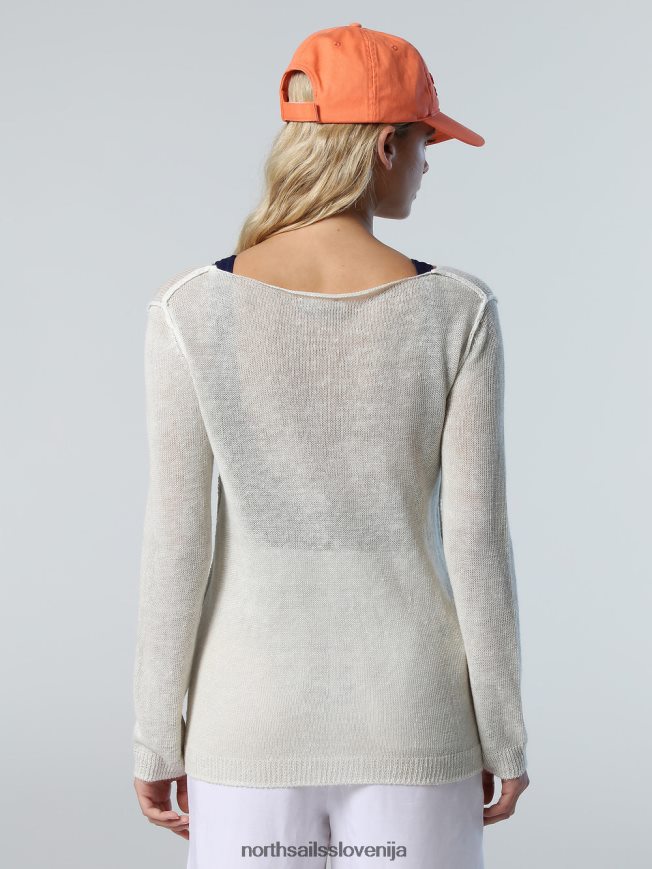 ženske North Sails alomandna krema laneni top z ladjastim izrezom oblačila ZBDXNV568