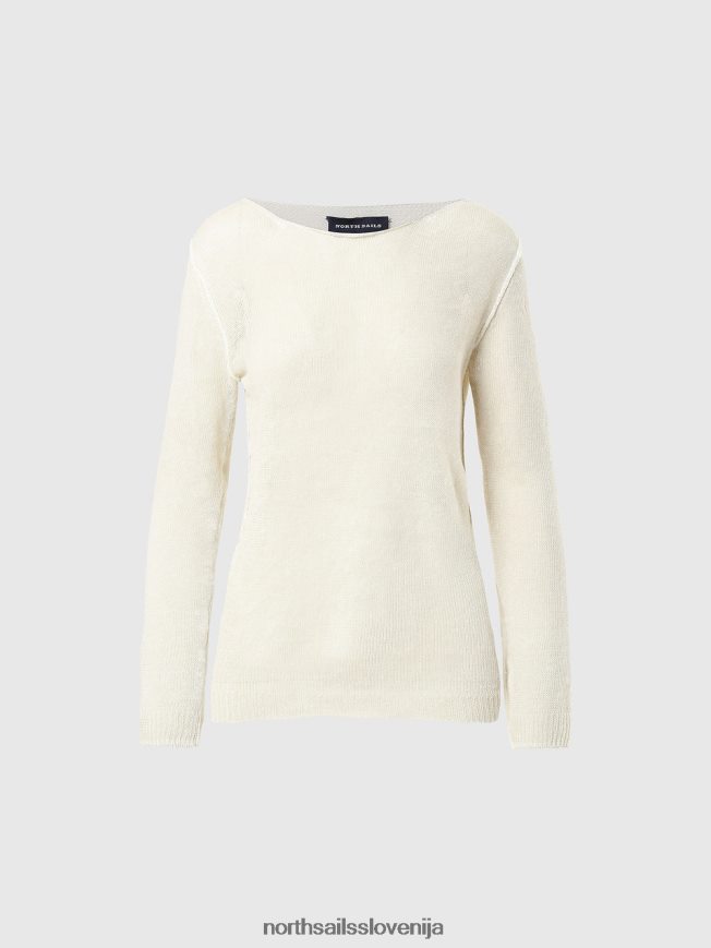 ženske North Sails alomandna krema laneni top z ladjastim izrezom oblačila ZBDXNV568