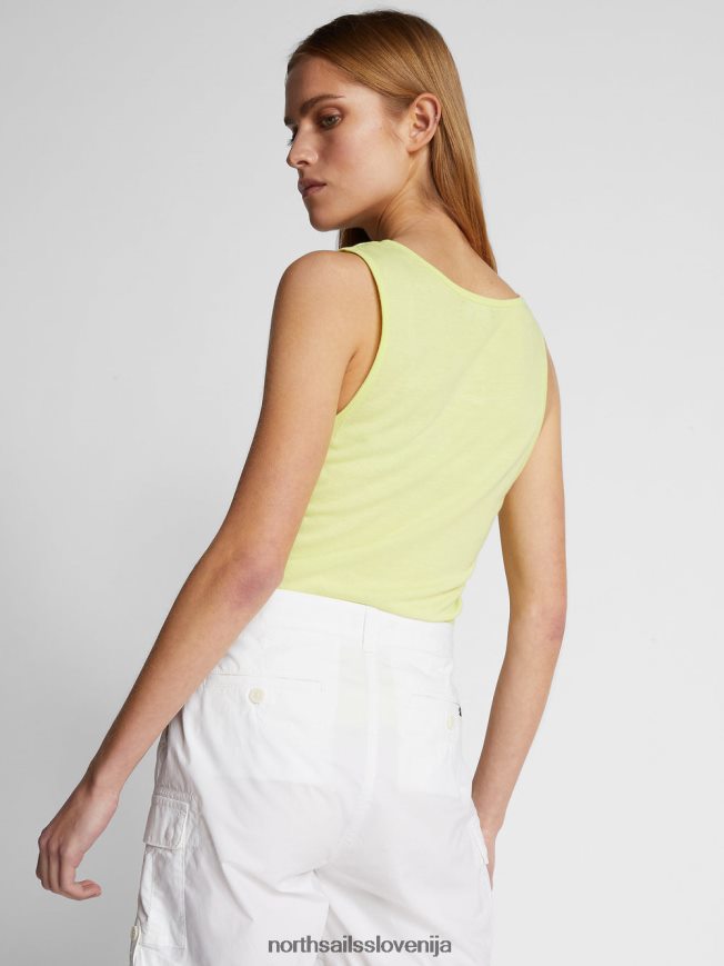 ženske North Sails svetlo žveplo brezrokavnik iz bombaža in bambusa oblačila ZBDXNV1481